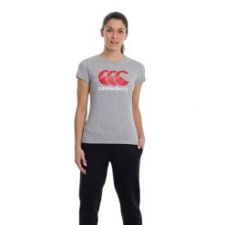 Koszulka z logo dla kobiet Canterbury. Szare koszulki sportowe damskie CANTERBURY, l, bez wzorów, bez kołnierzyka, bez ramiączek. Za 213.00 zł.