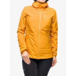 Kurtka ocieplana damska Haglofs Mimic Silver Hood. Żółte kurtki sportowe damskie Haglöfs, bez wzorów, bez kaptura, trekkingowe. Za 527.00 zł.