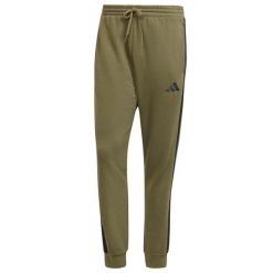 Spodnie do biegania adidas Essentials 3-Stripes Fleece. Zielone spodnie sportowe męskie Adidas, s, bez wzorów, z bawełny, do biegania. Za 234.75 zł.