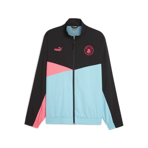 Kurtka z dresu Manchester City 2023/24. Czarne kurtki męskie Puma, m, bez wzorów, z dresówki, bez kaptura. Za 291.75 zł.