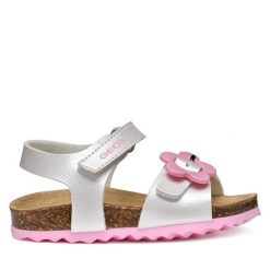 Sandały Geox. Białe sandały dziewczęce Geox, bez zapięcia. Za 179.99 zł.