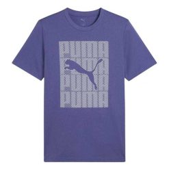 Męska Koszulka Z Logo Graficznym. Niebieskie koszulki sportowe męskie Puma, m, bez wzorów, bez kołnierzyka, bez ramiączek, trekkingowe. Za 120.99 zł.