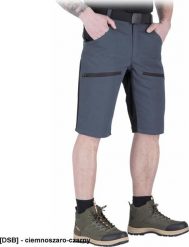 R.E.I.S. HOBBER-TS - Spodnie ochronne robocze do pasa krótkie nogawkami męskie canvas 65% poliester, 35% bawełna o 260 g/m2 - ciemnoszaro-czarny M. Brązowe spodnie materiałowe męskie R.E.I.S., m, bez wzorów, z bawełny. Za 76.60 zł.