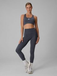 4F Legginsy treningowe szybkoschnące damskie - szare XXL. Szare legginsy damskie 4f, xxl, bez wzorów, z podwyższonym stanem, na fitness i siłownię. Za 119.99 zł.