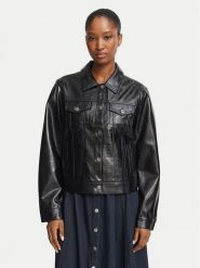 Morgan Kurtka z imitacji skóry 262-GFALOU Czarny Regular Fit. Czarne kurtki damskie Morgan, bez wzorów, ze skóry, bez kaptura. Za 314.99 zł.