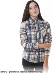 R.E.I.S. KFL - koszula flanelowa damska w kratę L. Koszule damskie R.E.I.S., l, bez wzorów, bez kołnierzyka, bez ramiączek. Za 48.44 zł.