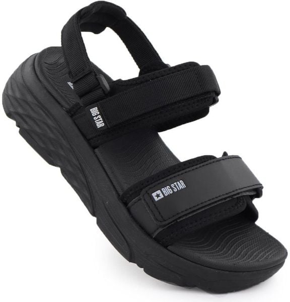 Sandały sportowe damskie na rzep czarne Big Star RR274A076 38. Czarne sandały damskie Big Star, bez wzorów, bez obcasa, bez zapięcia. Za 132.70 zł.