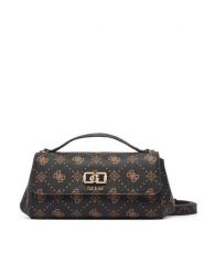 Guess Torebka Emelie Logo HWGP99 28190 Brązowy ciemny. Brązowe torebki do ręki damskie Guess, z aplikacjami, ze skóry, bez dodatków. Za 584.99 zł.