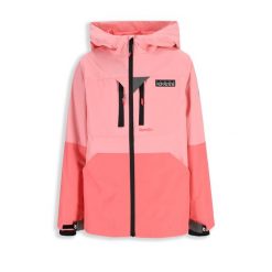 Kurtka turystyczna dziecięca Lemon Explore WL5 wodoodporna ThermoTEX. Czerwone kurtki i płaszcze dla dziewczynek LEMON explore, bez wzorów, z elastanu, bez kaptura. Za 259.90 zł.