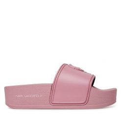 Klapki KARL LAGERFELD. Czerwone klapki damskie KARL LAGERFELD, bez wzorów, bez obcasa. Za 279.99 zł.