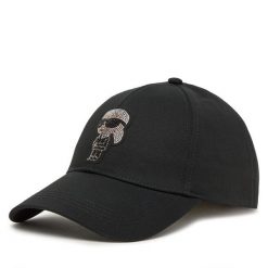 Czapka z daszkiem KARL LAGERFELD. Czarne czapki i kapelusze damskie KARL LAGERFELD, bez wzorów. Za 229.99 zł.