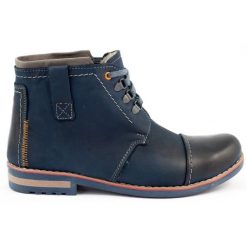 Olivier Zimowe Buty Męskie Śniegowce 120 Granatowe niebieskie. Niebieskie śniegowce i trapery męskie na jesień, z materiału, eleganckie, bez zapięcia. Za 408.14 zł.