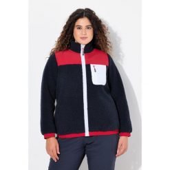 Damskie Kurtka z pluszowego polaru naszywka stójka. Niebieskie kurtki damskie Ulla Popken, plus size, z aplikacjami, z materiału, bez kaptura. W wyprzedaży za 343.99 zł.