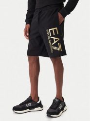EA7 Emporio Armani Szorty sportowe 7M001414 AF22266 MC004 Czarny Regular Fit. Czarne krótkie spodenki sportowe męskie EA7 Emporio Armani, m, bez wzorów, z bawełny. Za 409.99 zł.