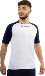 Givova Koszulka treningowa Givova Capo Interlock biało-niebieska MAC03 0304 3XS. Białe koszulki sportowe męskie Givova, m, bez wzorów, bez kołnierzyka, bez ramiączek. Za 32.77 zł.