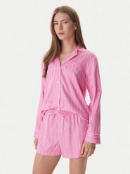 LAUREN RALPH LAUREN Piżama ILN12489 Różowy Regular Fit. Czerwone piżamy damskie Lauren Ralph Lauren, m, bez wzorów, z bawełny, bez ramiączek. Za 499.99 zł.