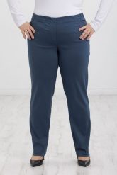 Grafitowe spodnie Nilda z prostą nogawką wysoki stan PLUS SIZE XXL. Szare spodnie materiałowe damskie Nasi partnerzy, plus size, bez wzorów, z elastanu, z podwyższonym stanem. Za 159.90 zł.