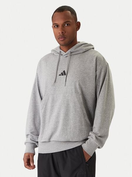 Adidas Bluza Essentials Feel Cozy JE3851 Szary Regular Fit. Szare bluzy męskie Adidas, m, bez wzorów, z syntetyku, bez kaptura. Za 147.99 zł.