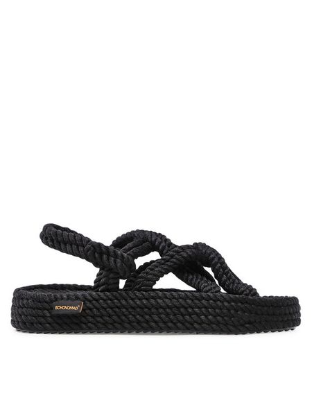 Bohonomad Espadryle Bodrum Platform BOD.0020.PRS Czarny. Czarne espadryle damskie Bohonomad, bez wzorów, z materiału, bez obcasa, bez zapięcia. Za 249.99 zł.