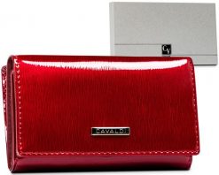 Portfel lakierowany Cavaldi H29-1-SH9 czerwony. Czerwone portfele damskie 4U Cavaldi, bez wzorów, z lakierowanej skóry. Za 75.99 zł.