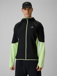 4F Bluza do biegania regular z kapturem męska - żółta L. Żółte bluzy męskie 4f, l, bez wzorów, z kapturem, do biegania. Za 249.99 zł.