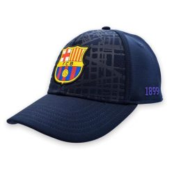 Czapka z daszkiem FC Barcelona - oficjalna licencjonowana. Niebieskie czapki i kapelusze męskie FC Barcelona, bez wzorów, sportowe. Za 97.90 zł.