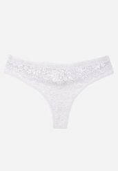 Szare Majtki Typu Stringi z Bawełną i Koronką Zeliche. Szare stringi damskie Renee, l, bez wzorów, z bawełny. Za 7.99 zł.