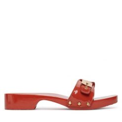 Klapki Scholl. Brązowe klapki damskie Scholl, bez wzorów, bez obcasa. Za 759.99 zł.