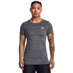 Koszulka damska Under Armour Tech Tiger SSC. Szare koszulki sportowe damskie Under Armour, s, bez wzorów, bez kołnierzyka, bez ramiączek, na fitness i siłownię. Za 89.99 zł.