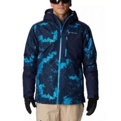 Płaska kurtka męska Columbia Timberturner II. Niebieskie kurtki snowboardowe męskie Columbia, m, bez wzorów, bez kaptura, narciarskie. W wyprzedaży za 849.00 zł.