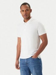 Calvin Klein Polo LV04LF200G Biały Slim Fit. Białe koszulki polo męskie Calvin Klein, m, bez wzorów, z bawełny, bez ramiączek. Za 289.99 zł.