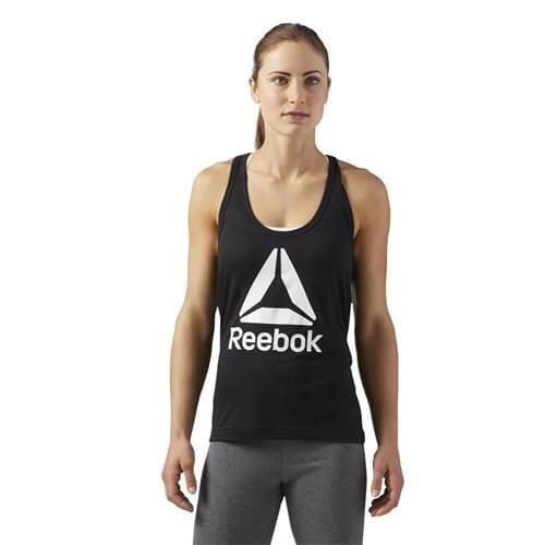Koszulka treningowa damska Reebok Workout Ready Supremium 20. Czarne koszulki sportowe damskie Reebok, s, bez wzorów, bez kołnierzyka, bez ramiączek, do biegania. Za 141.00 zł.