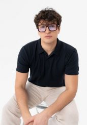 T-shirt polo z fakturą O-LARIX. Niebieskie koszulki polo męskie Volcano, l, bez wzorów, z bawełny, eleganckie, bez ramiączek. Za 99.99 zł.