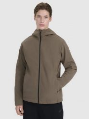 KURTKA MĘSKA 4F SOFTSHELL WIATROODPORNA Z KAPTUREM BRĄZOWA. Brązowe kurtki męskie 4f, l, bez wzorów, z softshellu, do biegania. Za 299.99 zł.