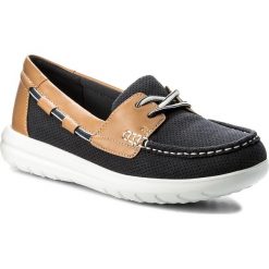 Półbuty CLARKS - Jocolin Vista 261244394 Navy. Brązowe półbuty damskie Clarks, bez wzorów, z materiału, bez obcasa, na płaskiej podeszwie, bez zapięcia. W wyprzedaży za 199.00 zł.