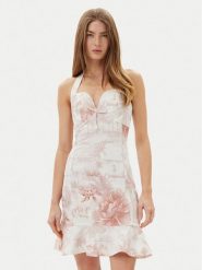 Guess Sukienka letnia W5GK40D5NC1 Biały Slim Fit. Białe sukienki damskie Guess, na lato, m, z aplikacjami, z bawełny, bez kołnierzyka, bez ramiączek. Za 399.99 zł.