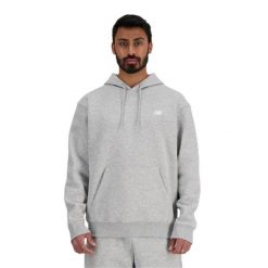 Bluza sportowa męska New Balance MT41511AG. Szare bluzy męskie New Balance, m, bez wzorów, z materiału, z kapturem. Za 389.00 zł.