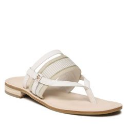 Japonki Tommy Hilfiger. Białe klapki damskie Tommy Hilfiger, bez wzorów, bez obcasa. Za 399.99 zł.