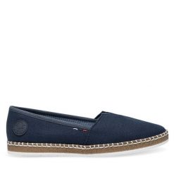 Espadryle Rieker. Niebieskie espadryle damskie Rieker, bez wzorów, bez obcasa, bez zapięcia. Za 269.99 zł.