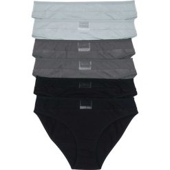 Figi z siatkową wstawką (6 par) bonprix czarno-szary. Czarne figi damskie bonprix. Za 53.94 zł.