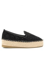 DeeZee Espadryle WSS20459-01 Czarny. Czarne espadryle damskie DeeZee, bez wzorów, z materiału, bez obcasa, bez zapięcia. Za 61.99 zł.