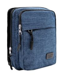 Torebka, Granatowa Saszetka z Regulowanym Paskiem, Męska Listonoszka, Zapinana na Zamek -Pako Jeans. Niebieskie saszetki męskie Pako Jeans, z jeansu, małe. Za 49.00 zł.