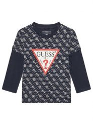 Guess Bluzka N5YI09 K8HM4 Granatowy Regular Fit. Niebieskie t-shirty dla chłopców Guess, z aplikacjami, z bawełny, bez ramiączek. Za 89.99 zł.