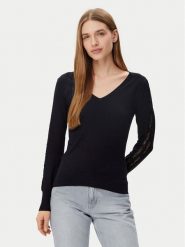 Morgan Sweter 251-MIELO Czarny Slim Fit. Czarne swetry damskie Morgan, s, bez wzorów, z wiskozy, bez kołnierzyka, bez ramiączek, bez kaptura. Za 129.99 zł.