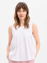 JOOP! Bluzka - Barbarine Kobiety Bawełna biały, 40. Białe bluzki damskie JOOP!, bez wzorów, z bawełny, eleganckie, bez kołnierzyka, bez ramiączek. Za 479.95 zł.