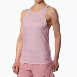 Koszulka do biegania damska Mizuno Active DryAeroFlow Graphic Tank Top. Czerwone koszulki sportowe damskie Mizuno, s, bez wzorów, z materiału, bez kołnierzyka, bez ramiączek, do biegania. Za 229.99 zł.