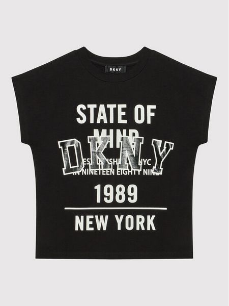 DKNY T-Shirt D35S01 M Czarny Relaxed Fit. Czarne t-shirty i topy dla dziewczynek DKNY, bez wzorów, z bawełny, bez ramiączek. Za 169.99 zł.