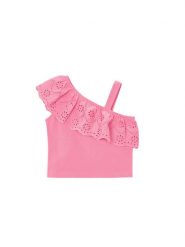 Mayoral Top 3022 Różowy Cropped Fit. Czerwone t-shirty i topy dla dziewczynek Mayoral, bez wzorów, z bawełny, bez ramiączek. Za 79.99 zł.