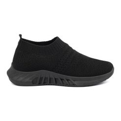 Shelvt Damskie wsuwane buty sportowe czarne. Czarne obuwie sportowe damskie bez wzorów. Za 126.76 zł.