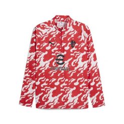Męska bluza przedmeczowa z zamkiem 1/4 AC Milan PUMA White For All Time Red. Białe koszulki sportowe męskie Puma, m, bez wzorów, bez kołnierzyka, bez ramiączek, do piłki nożnej. Za 349.00 zł.
